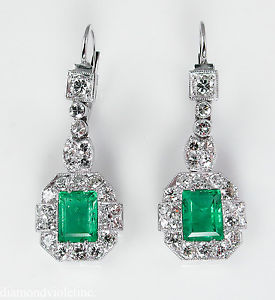 Antique emerald clearance drop earrings